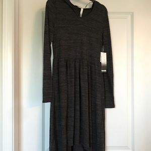 Kensie grey hooded hi-low hooded babydoll dress